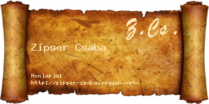 Zipser Csaba névjegykártya
